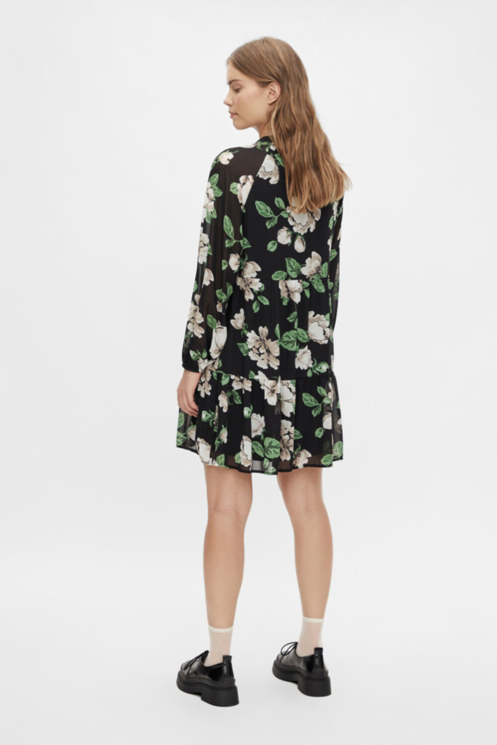 Vestido curto fluido - Preto