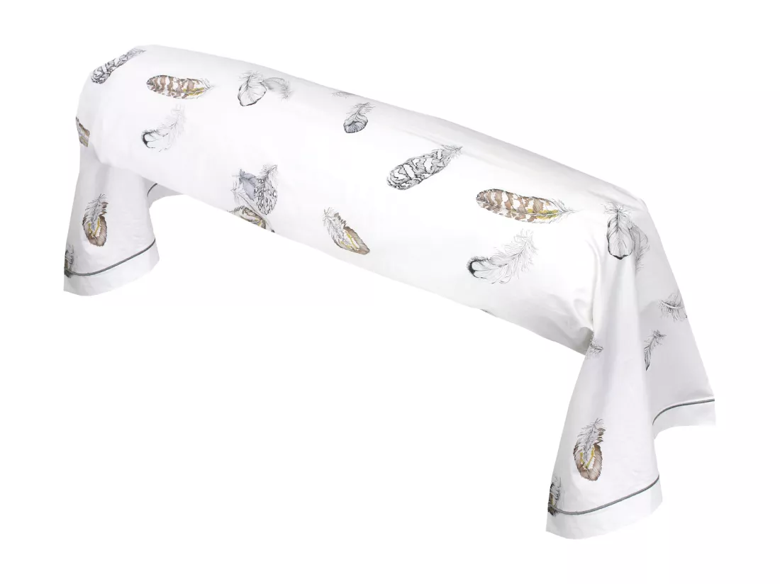 Taie de traversin 240x43 cm Percale pur coton PLUMES