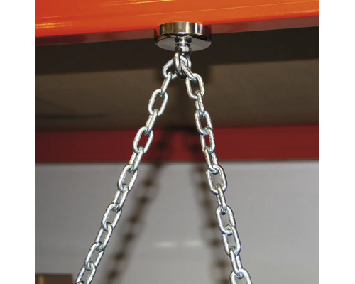 Potmagneet met oogje, industrieel neodymium, Ø 25x33 mm, 2 stuks