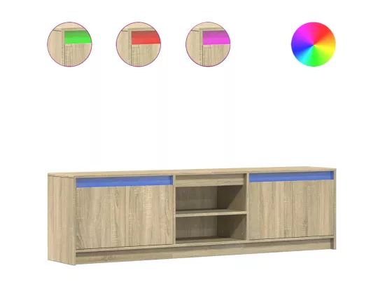 Meuble TV avec LED chêne sonoma 180x34x50 cm bois d'ingénierie