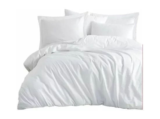 Parure de lit blanche unie 260 x 240 cm