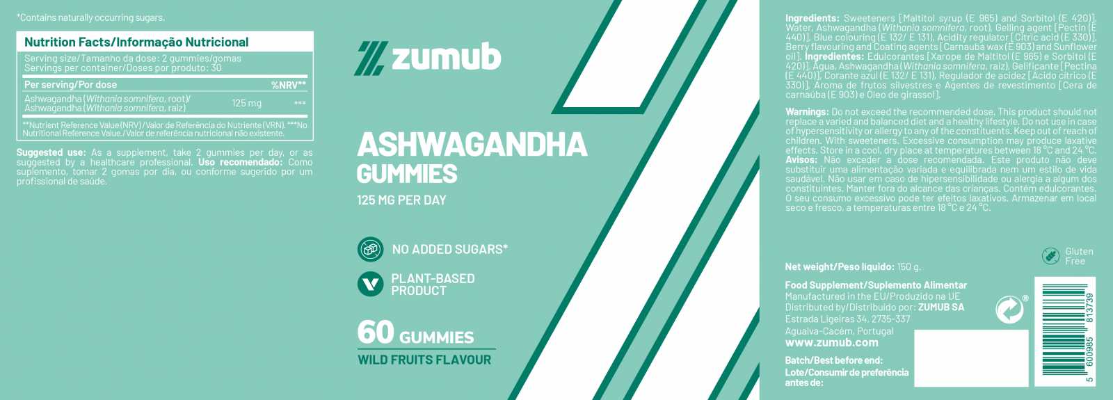 Zumub Ashwaghanda 60 Gominolas