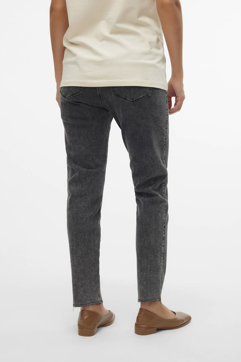 MAMALICIOUS high waist zwangerschaps slim fit jeans MLOSAKA grey denim
