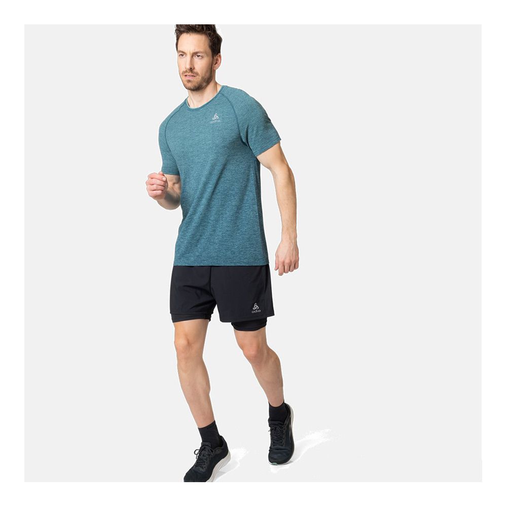 Odlo ESSENTIAL SEAMLESS - Maillot Homme saxony blue melange