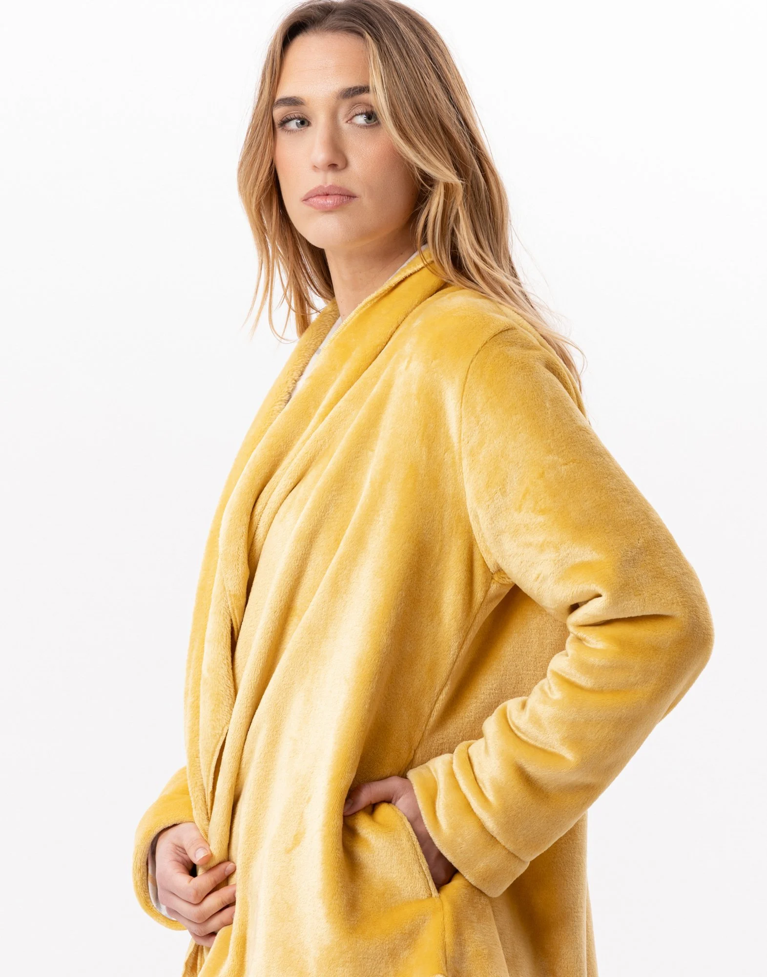 ESSENTIEL 873 - Veste en peluche flanelle | Jaune