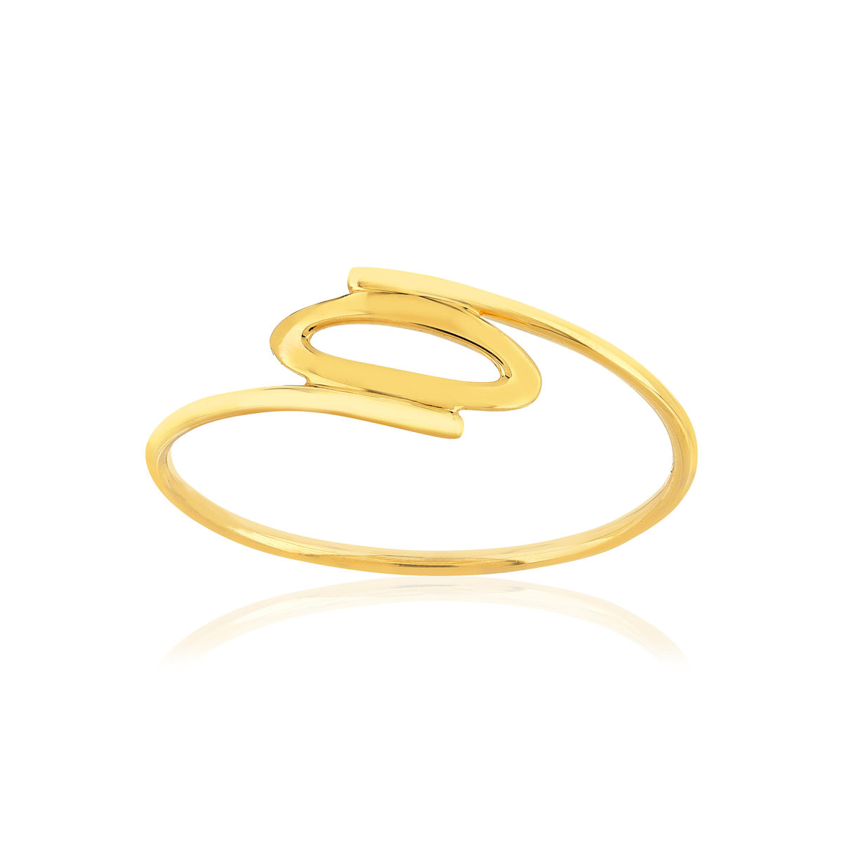 Bague or jaune 750 motif ovale