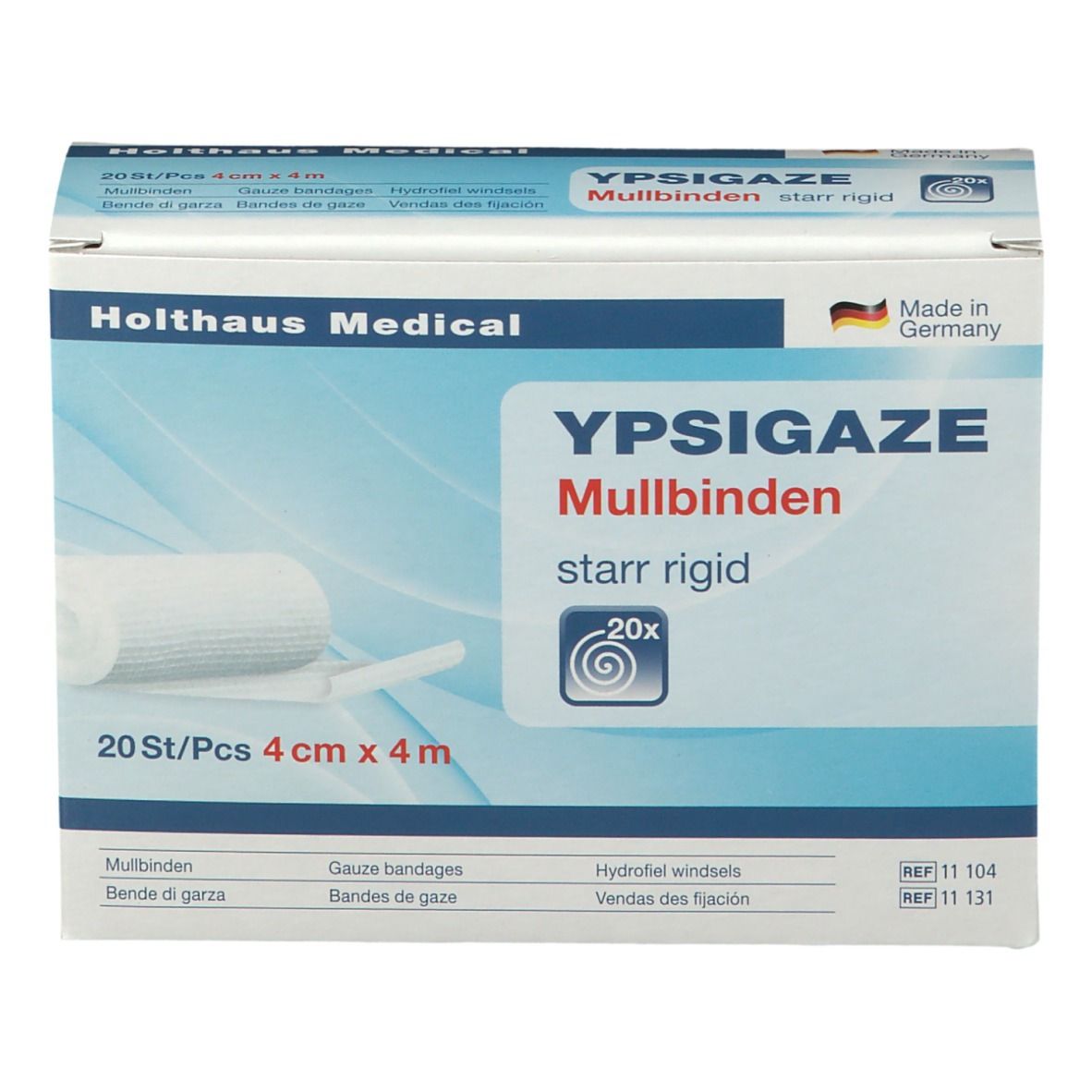 YPSIGAZE Mullbinden 4 cm x 4 m