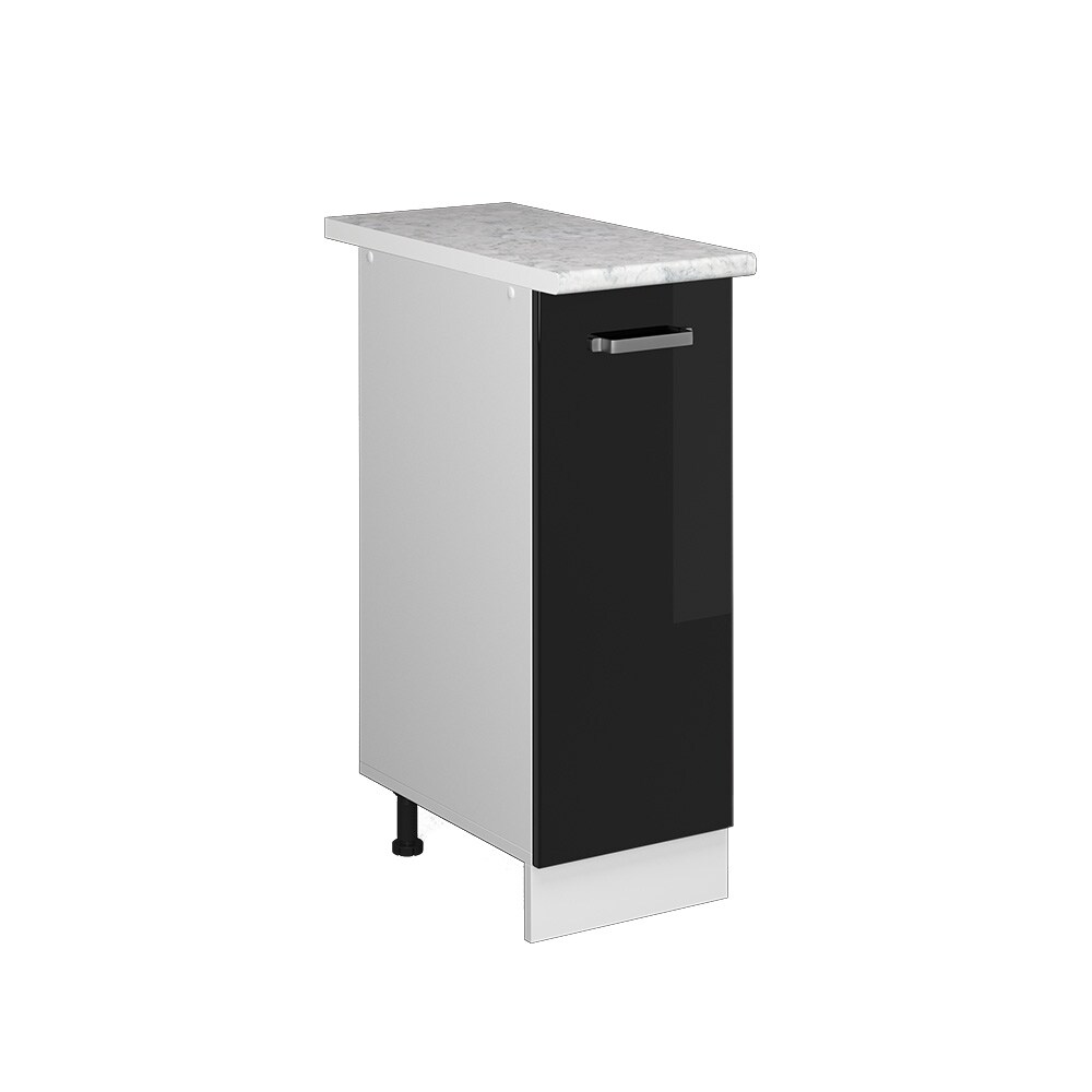 Vicco Apothekerunterschrank Küchenschrank R-Line Solid Weiß Schwarz 30 cm modern Arbeitsplatte