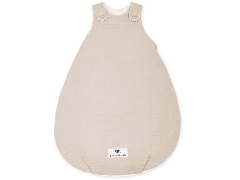Julius Zöllner Baby-Ganzjahresschlafsack Musselin Sand Gr. Babyschlafsack mit Klimavlies und verstellbaren Trägern