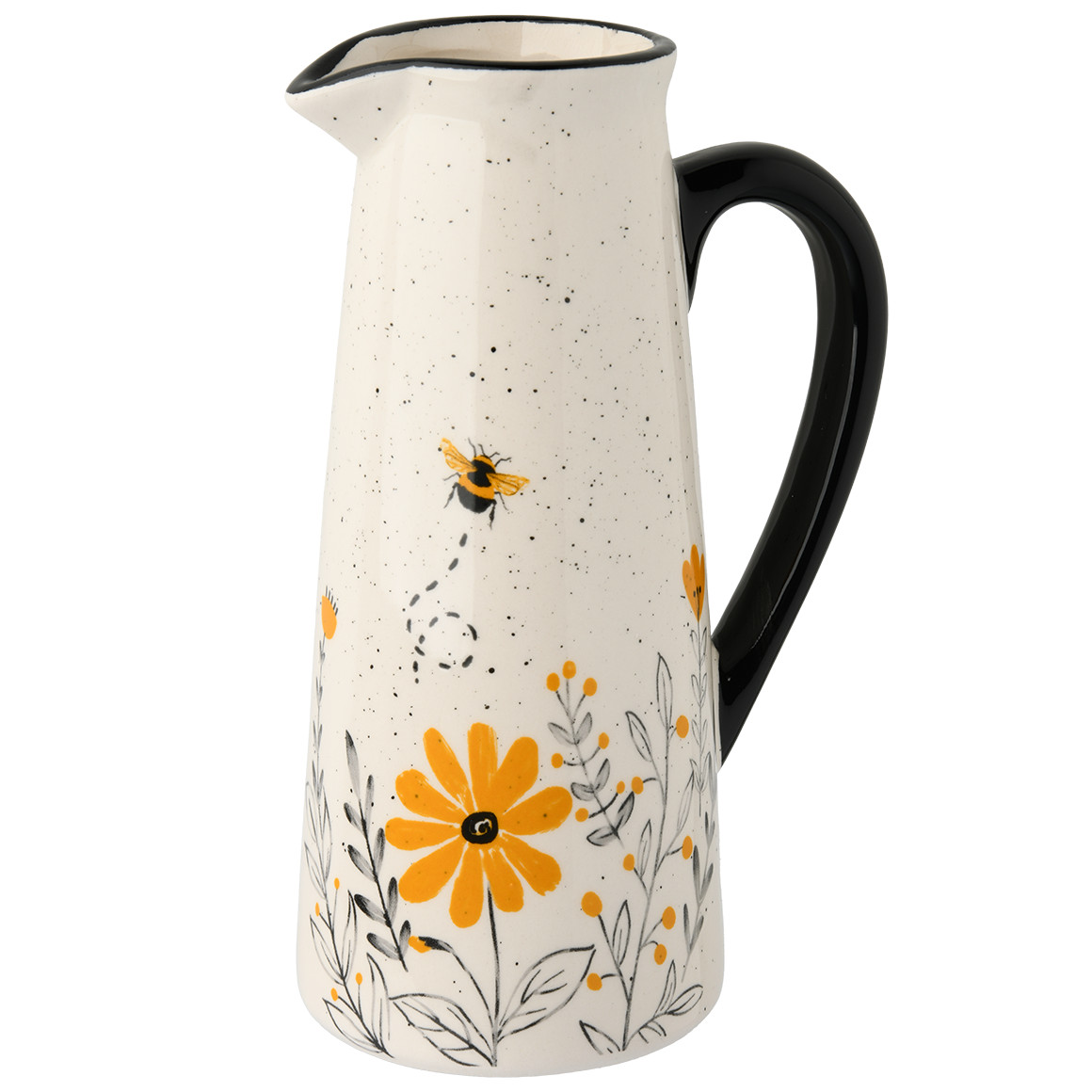 My Home Krug mit Blumen-Motiv cremeweiss / gelb / schwarz