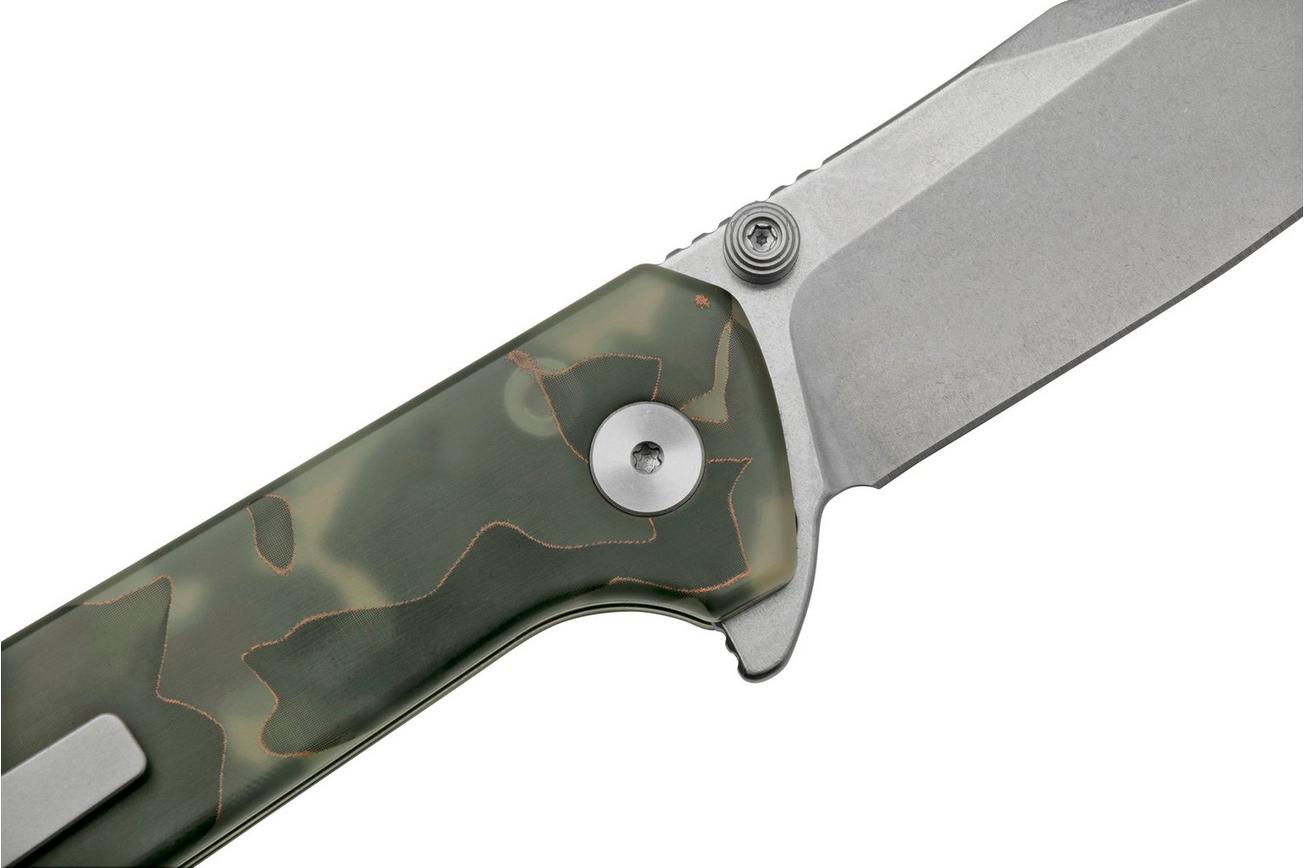 QSP Grebe QS147-E1, S35VN Clippoint Glow In The Dark Raffir, zakmes