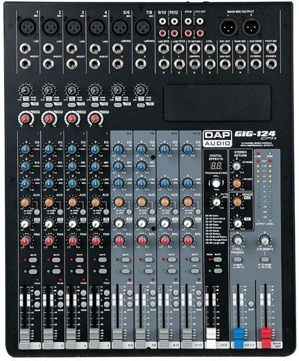 DAP - GIG-124CFX - Mixer - 6 Mono- en 4 Stereo-inputkanalen - 24-bit DSP-effect