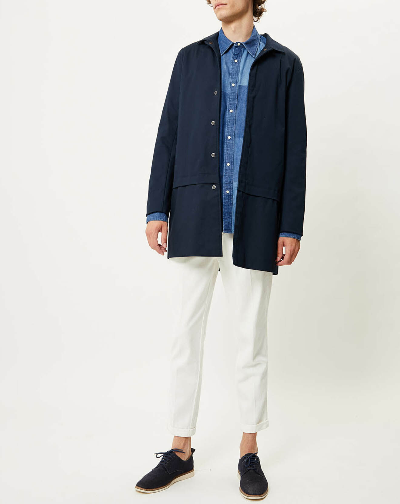 Scotch & Soda Imperméable Bimatière bleu marine
