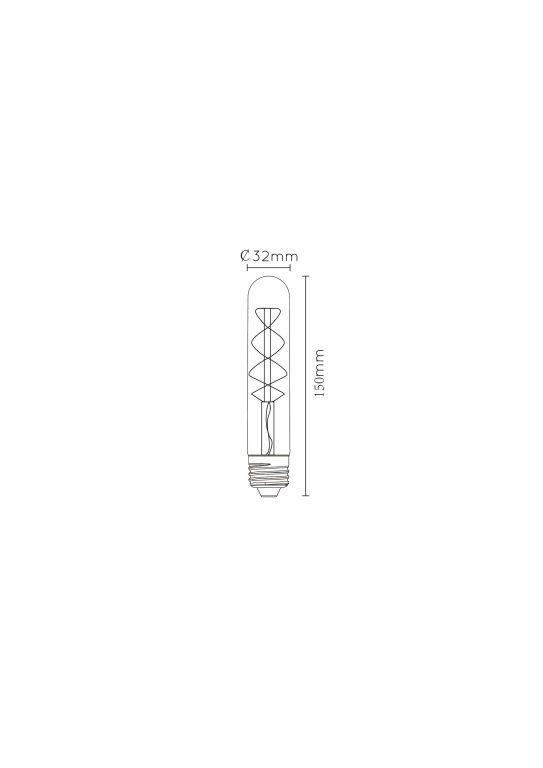 Lucide T32 LED lichtbron E27 Ø3,2 H14 5W 2200K amber dimbaar