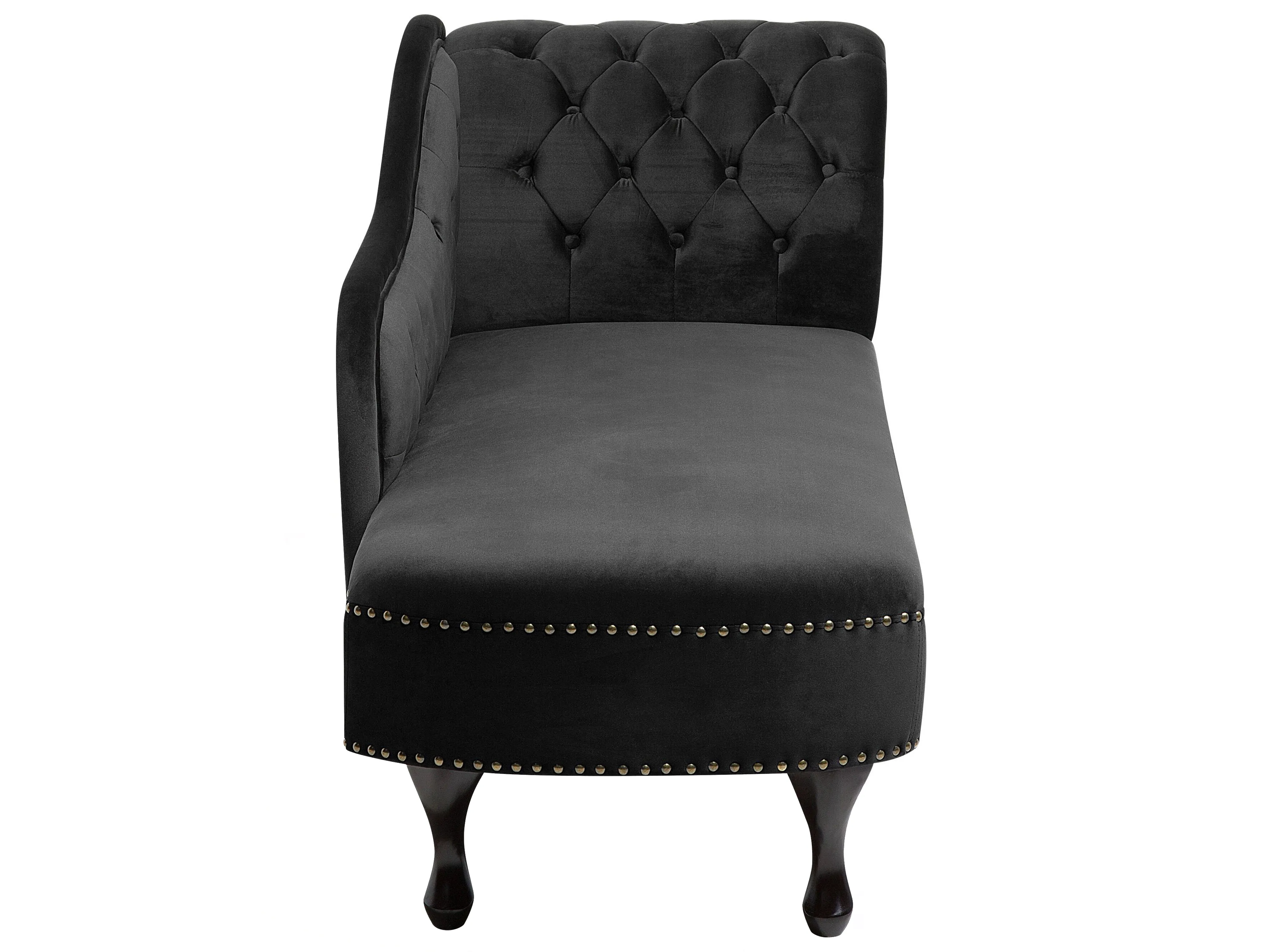 Rechtszijdige chaise longue NIMES Fluweel Zwart