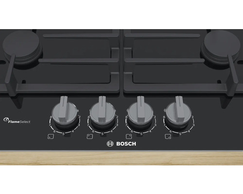 Bosch gaskookplaat met glaskeramisch oppervlak, 60,6 x 52,7 cm, 4 kookzones, PRP6A6B70D