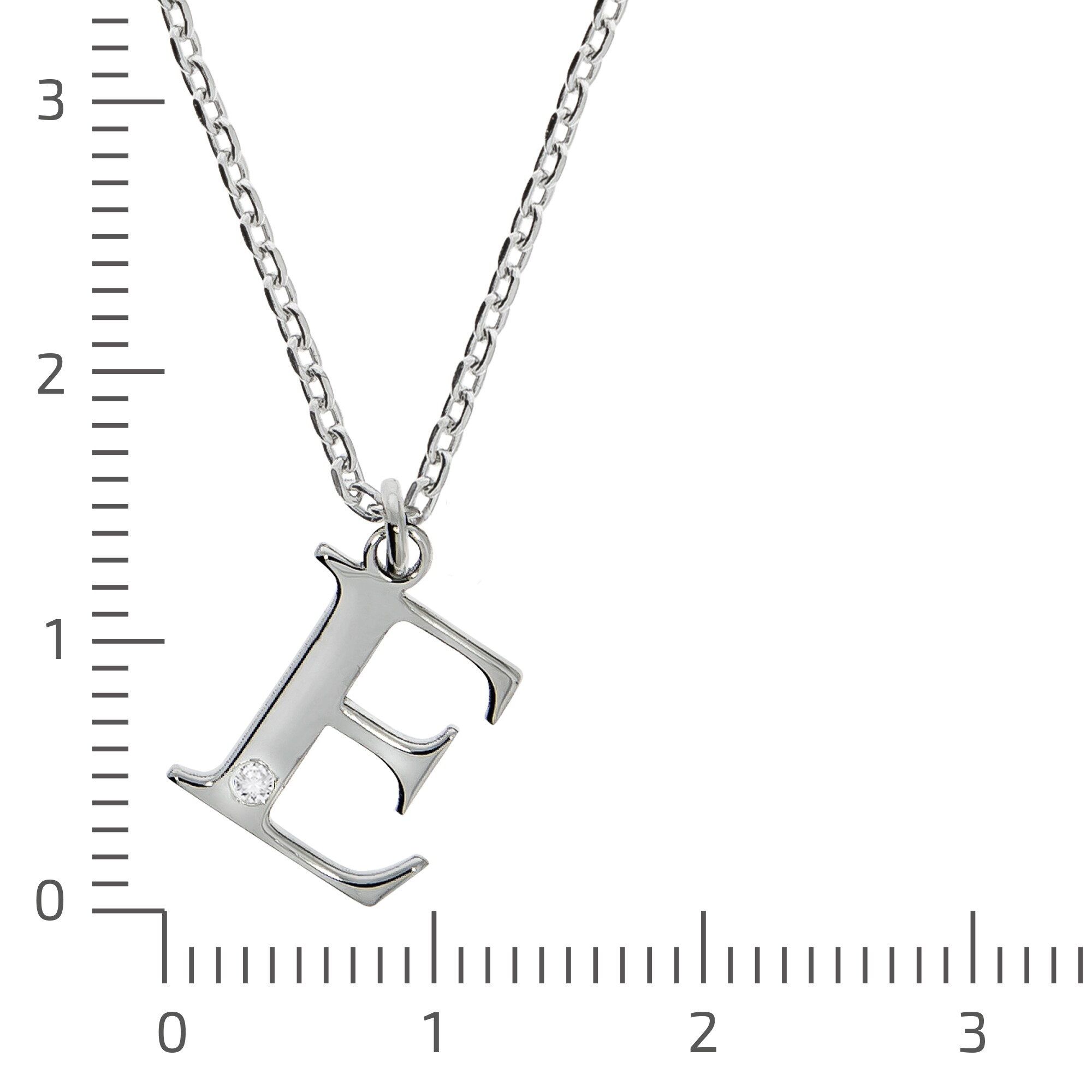 Diamonds by Ellen K. Halskette Silber 925 mit 1x Diamant 0,008ct. Buchstabe E