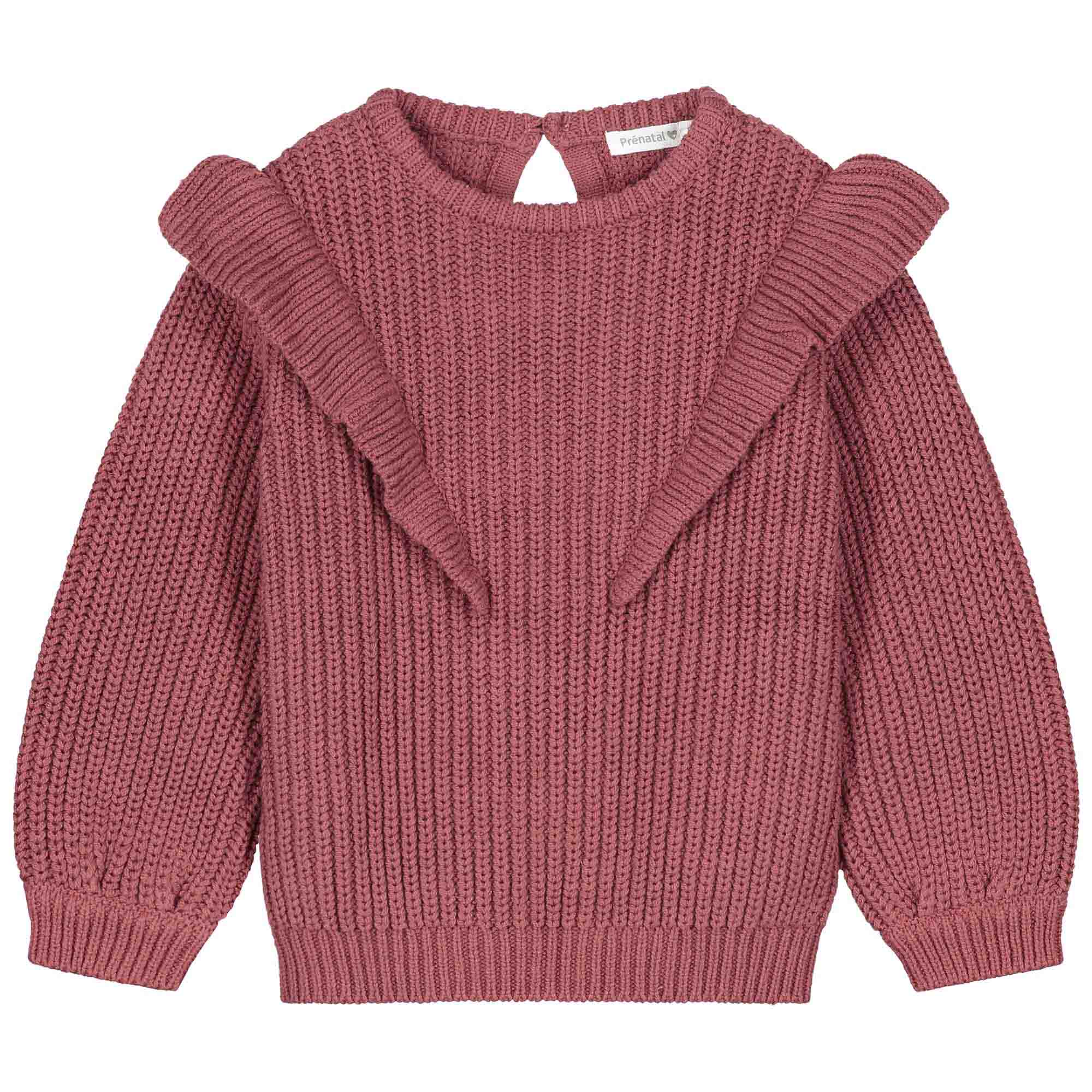 Prénatal baby sweater lange mouwen effen rood