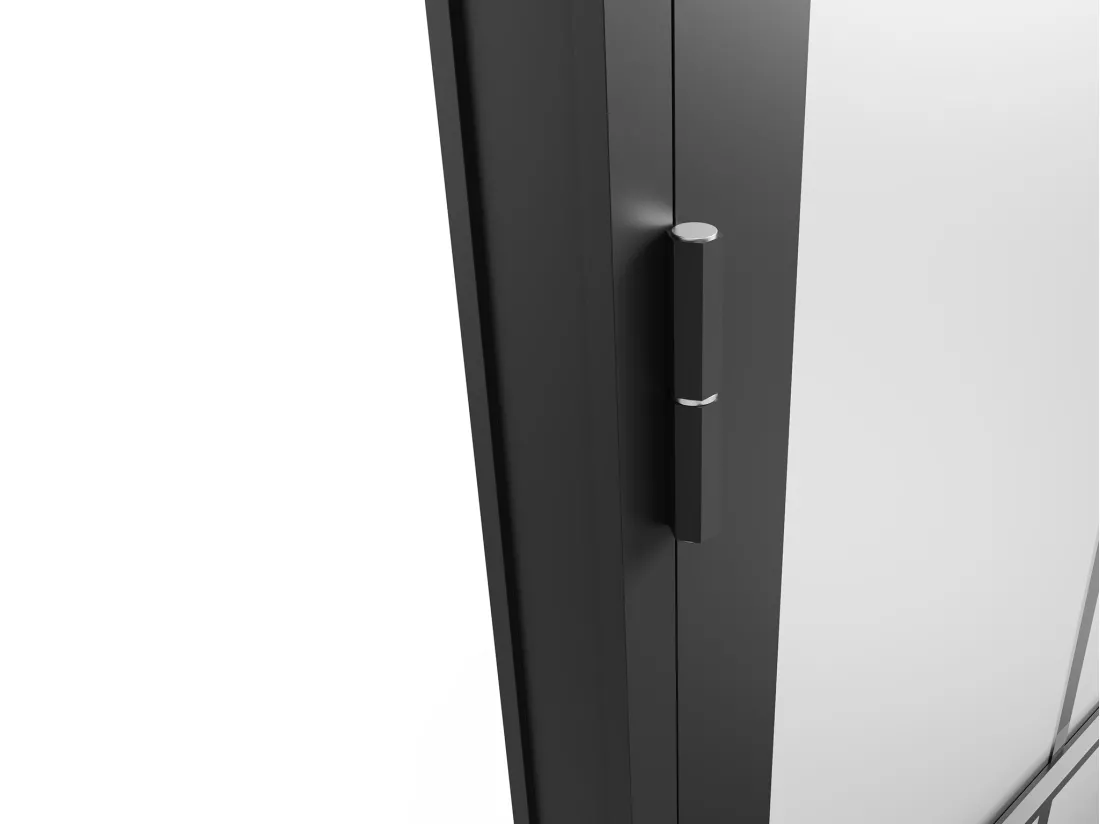 Bloc porte réversible en aluminium et verre dépoli - H204 x L93 cm - Noir - SEROTO