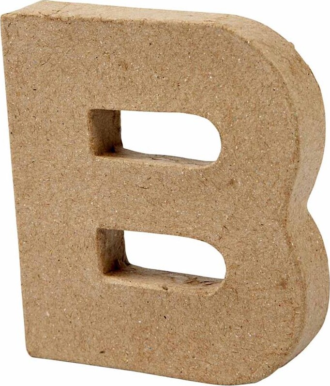 Bogstav Til Pynt - B - Stort Bogstav - Papmaché - 10X9 CM