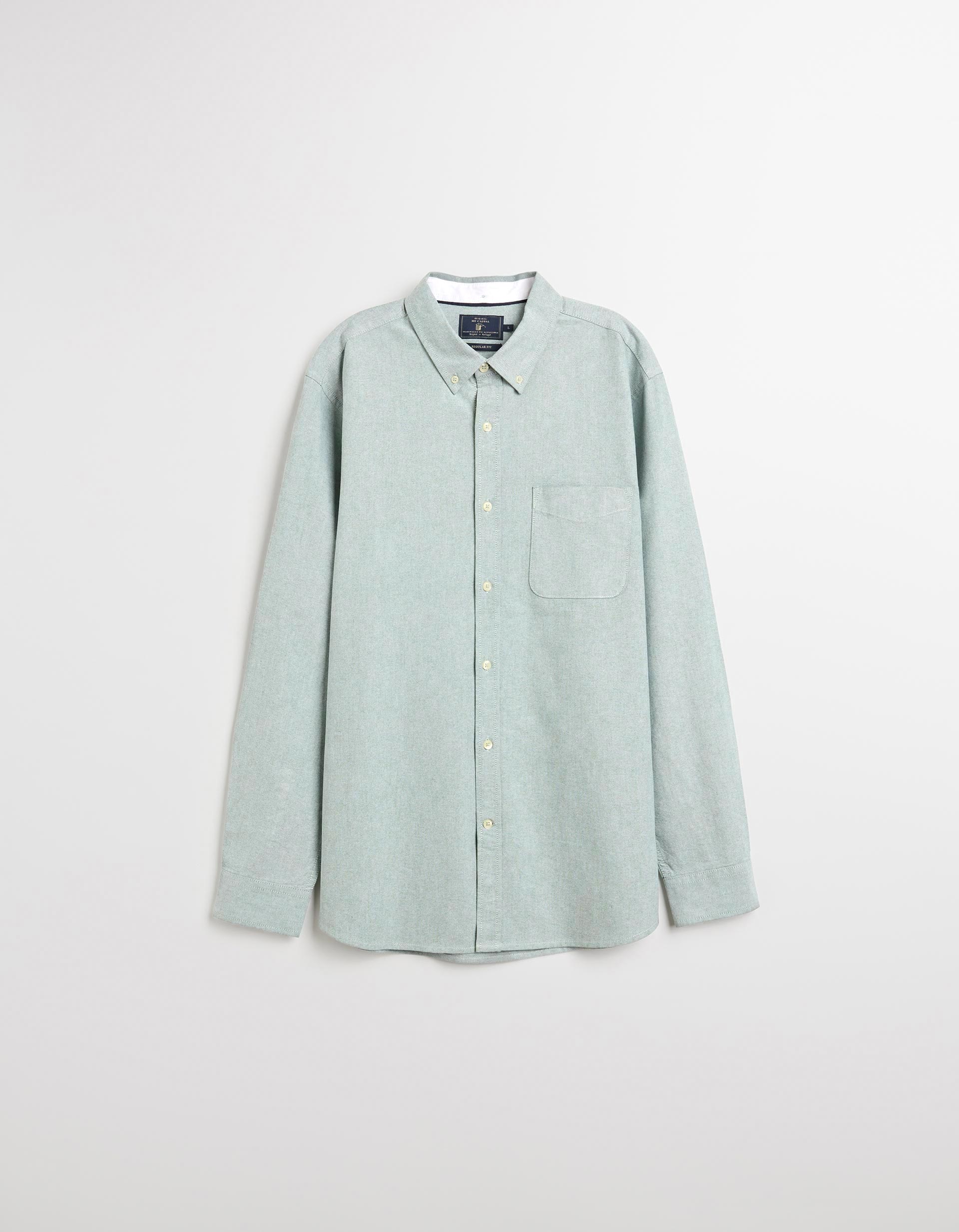 Camisa de Manga Comprida Oxford, Homem, Verde