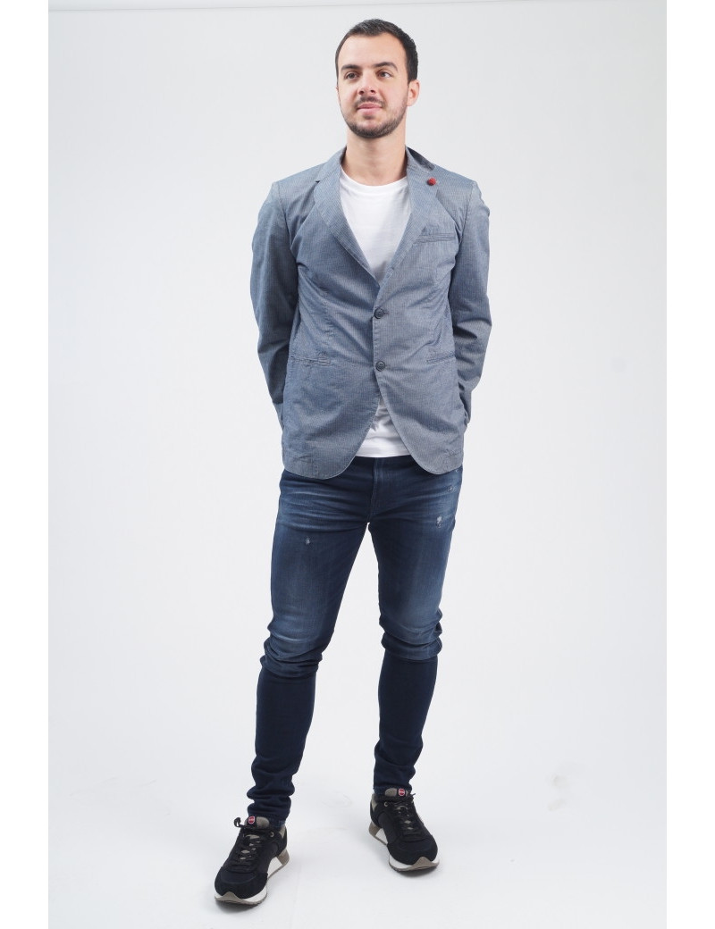 SISLEY VESTE BLAZER RAYÉE BLEU CLAIR