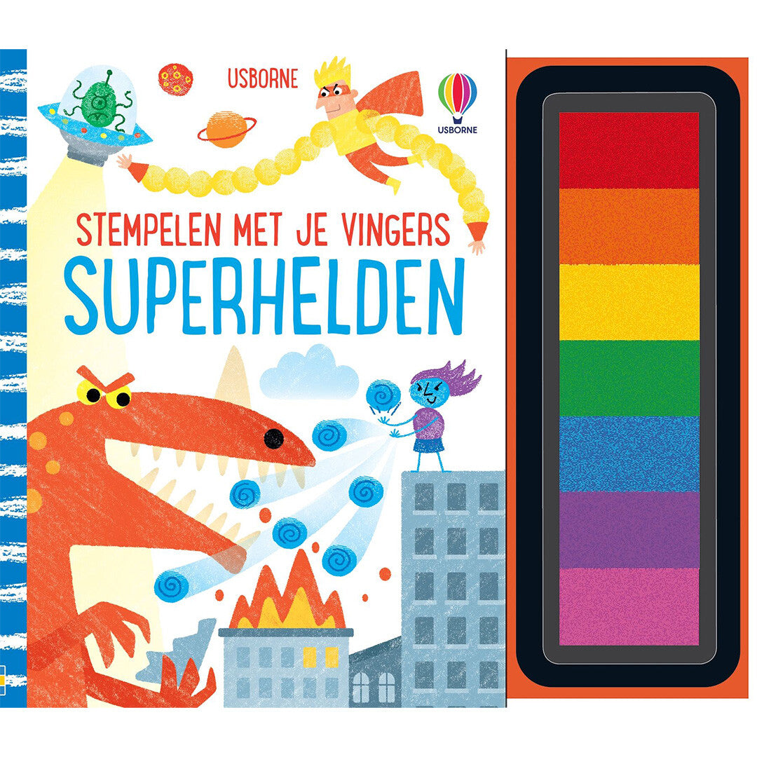 Usborne stempelen met je vingers - superhelden