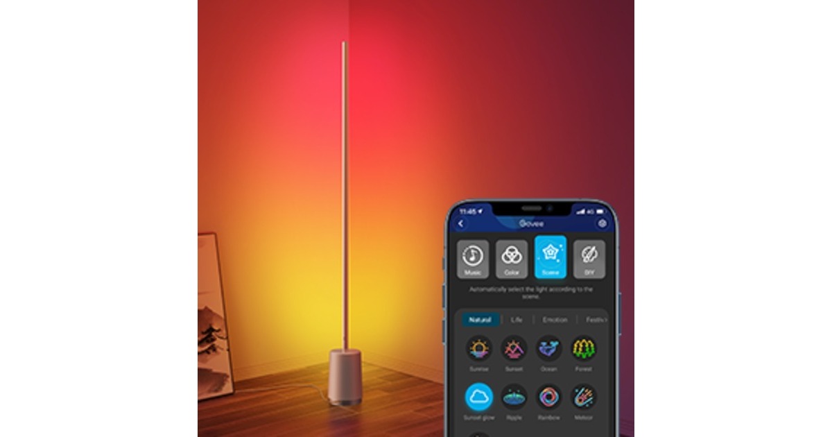 GoveeH6072 Lyra RGBICWW Hoek Vloerlamp sfeerverlichting  (RGBIC, 2200K - 6500K)
