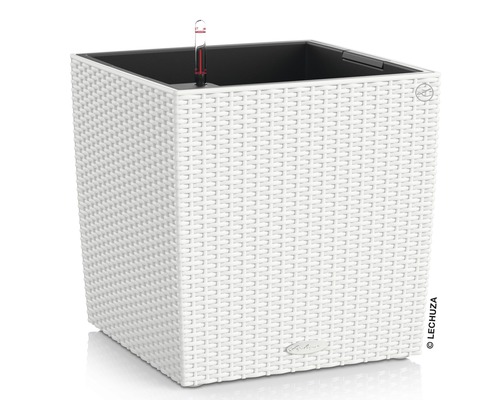 Lechuza Cube Cottage plantenbak, kunststof, 30x30x30 cm, wit