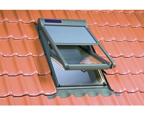 FAKRO AMZ Solar mesh zonnescherm, grafietgrijs, op zonne-energie, 55x78 cm (01)
