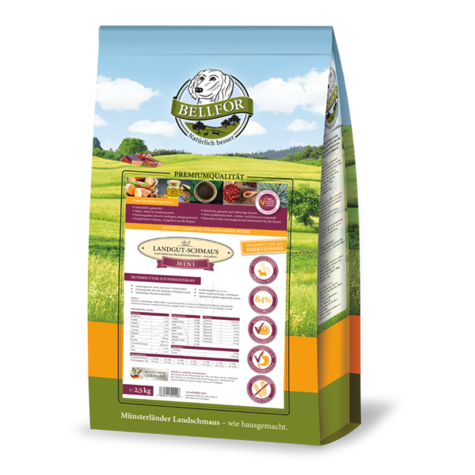 Hypoallergénique nourriture sèche avec insectes - landgut-schmaus mini - 1,2 kg