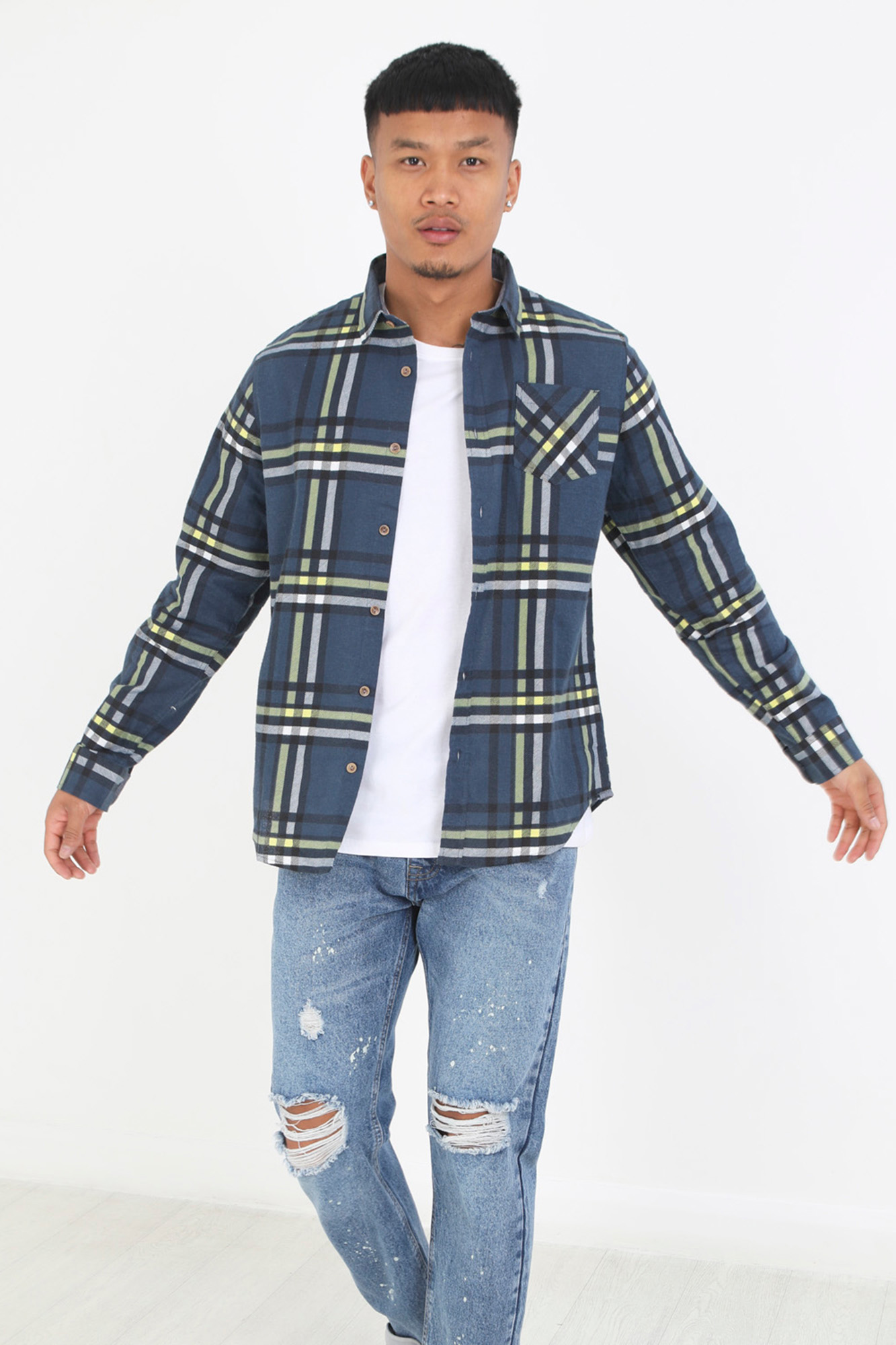 Camisa xadrez com bolso
