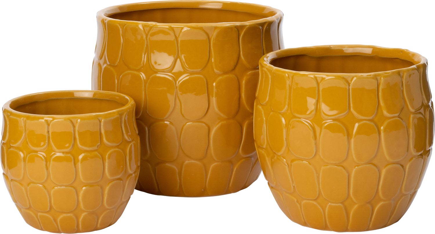 Intratuin bloempot Nere geel D 15,5 H 14 cm