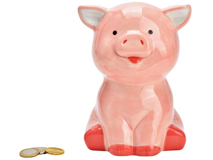 G. Wurm Spardose Schwein 12 x 17 x 12 cm Sparkasse zum Aufbewahren von Geld