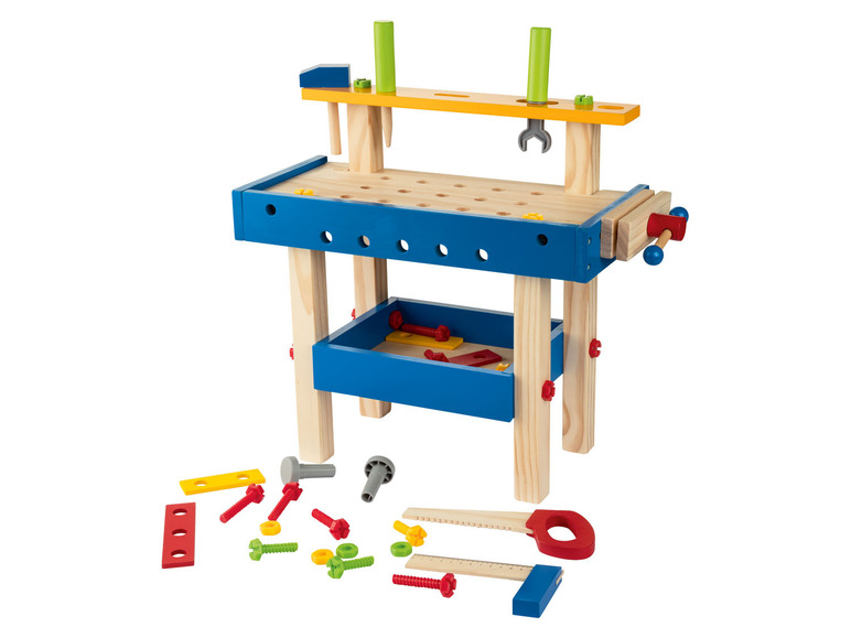 Houten make-up tafel, werkbank of winkelwagentje