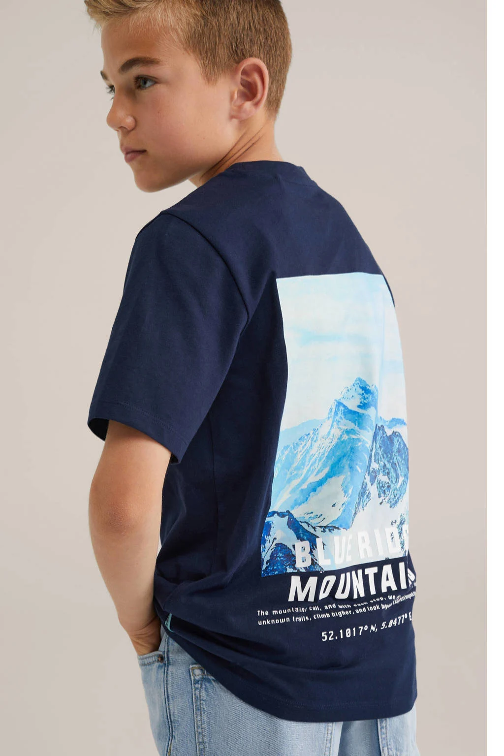 WE Fashion Blue Ridge T-shirt donkerblauw