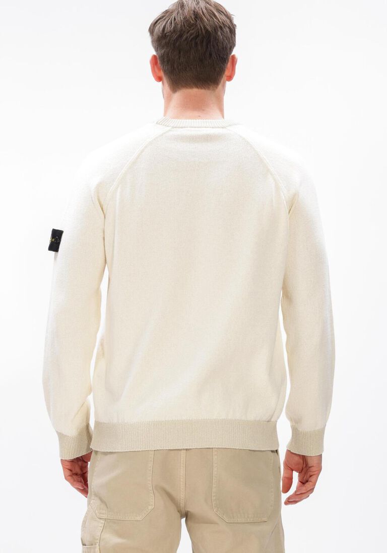 ecru stone island trui crew neck s01d3