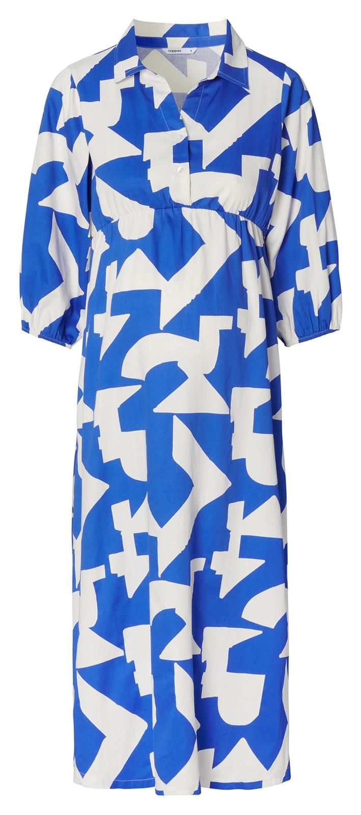 Noppies Maternity Jurk met voedingsfunctie Pilar - Graphic Blue Print