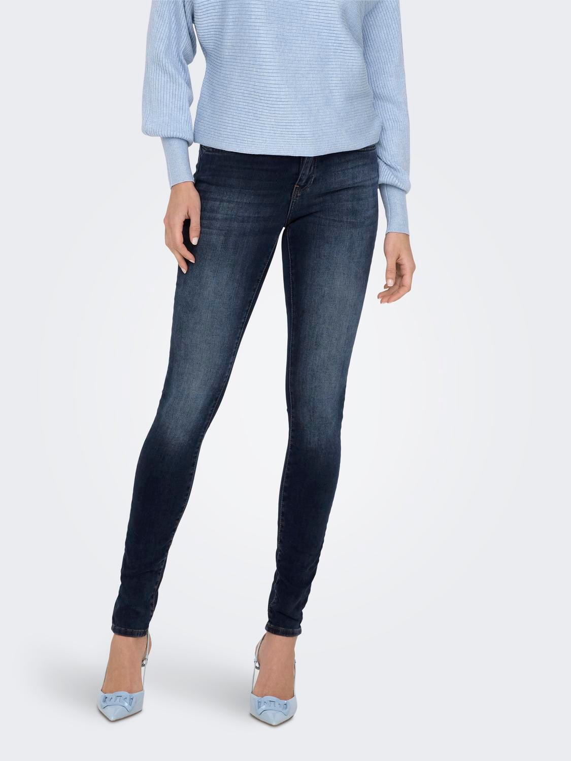 ONLBLUSH Mittlere Taille Skinny Fit Jeans Blue Black Denim