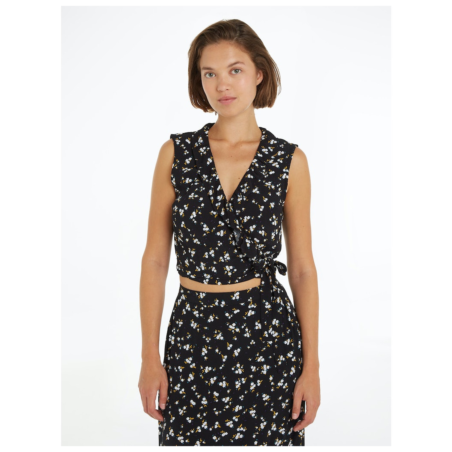 Tommy Jeans TJW FLORAL RUFFLE WRAP TOP EXT