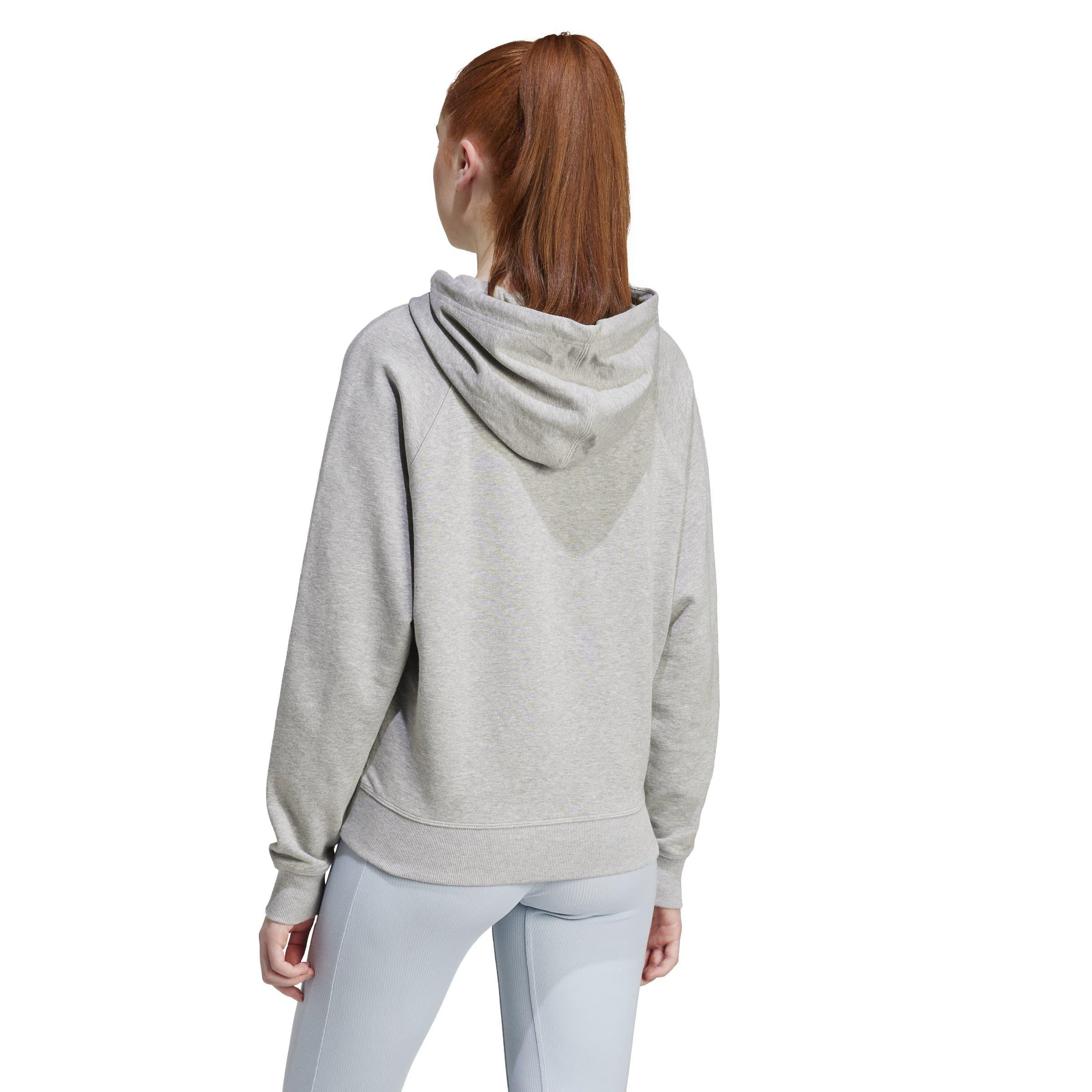 adidas Signature Graphic Embroidery French Terry Loose Hoodie Womens