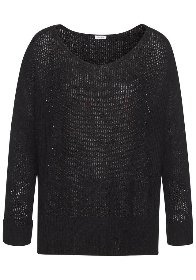 LASCANA V-Ausschnitt-Pullover , , leichter Pullover in grobem Strick