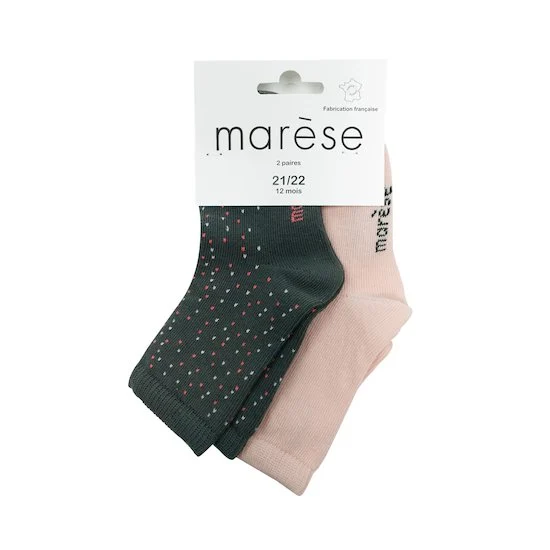 Lot 2 paires de chaussettes   Rose/Gris        15/16   de               Marèse
