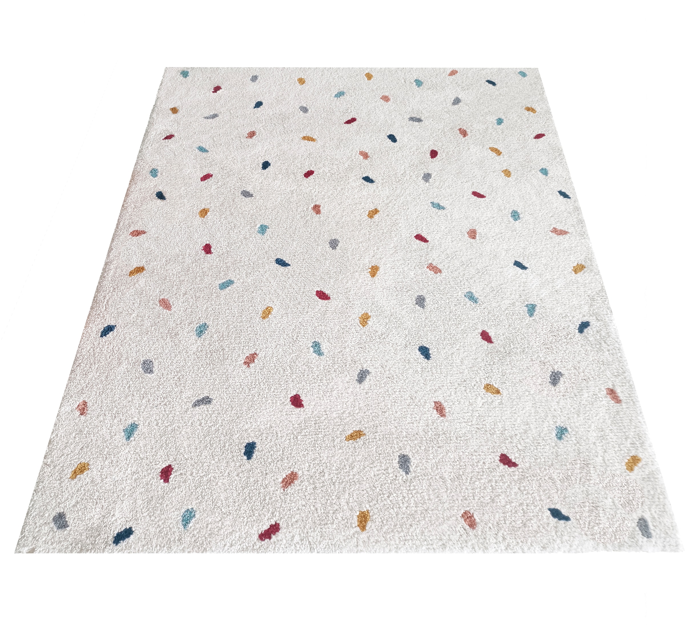 my home Kinderteppich »Odan, Hochflor-Teppich« rechteckig 20 mm Höhe bunte Punkte Teppiche, weich, Wohnzimmer, Kinderzimmer