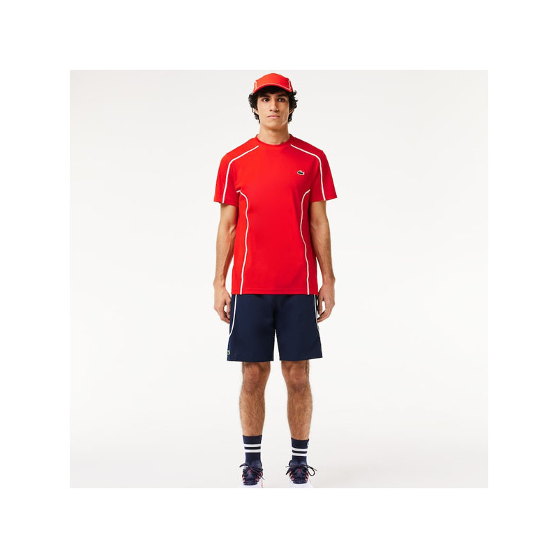 Tee-shirt tennis Lacoste piqué Ultra Dry rouge