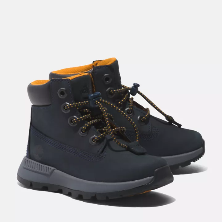 Bota infantil Killington Trekker de 15 cm na cor azul marinho.