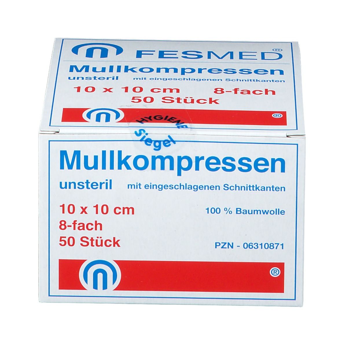 FESMED ES-Mullkompressen 10 x 10 cm 8fach unsteril
