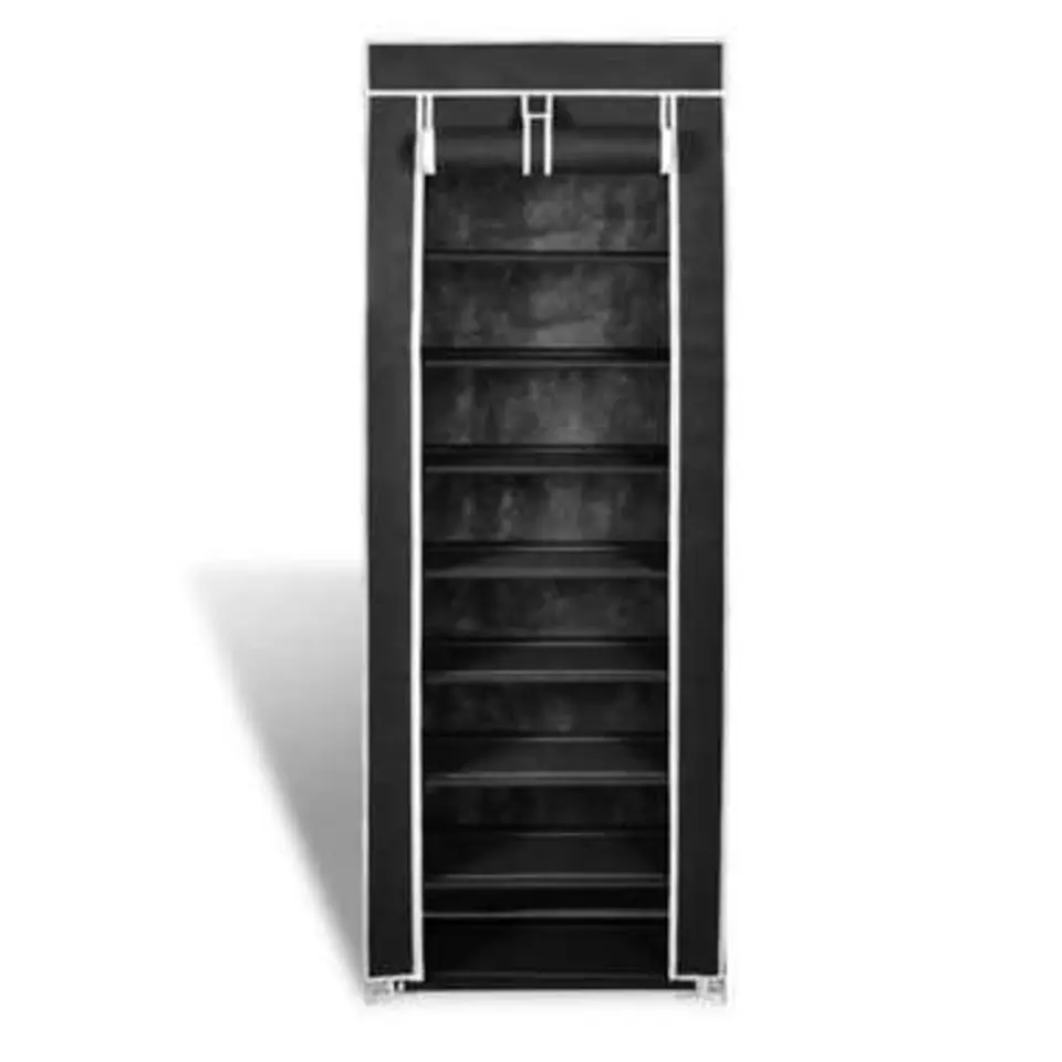 vidaXL - Schoenenkast - Zwart - Stof - 57 x 29 x 162 cm