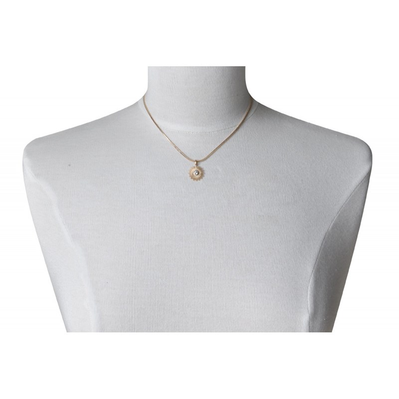 Pendentif Plaqué Or Rayon de Soleil et Strass