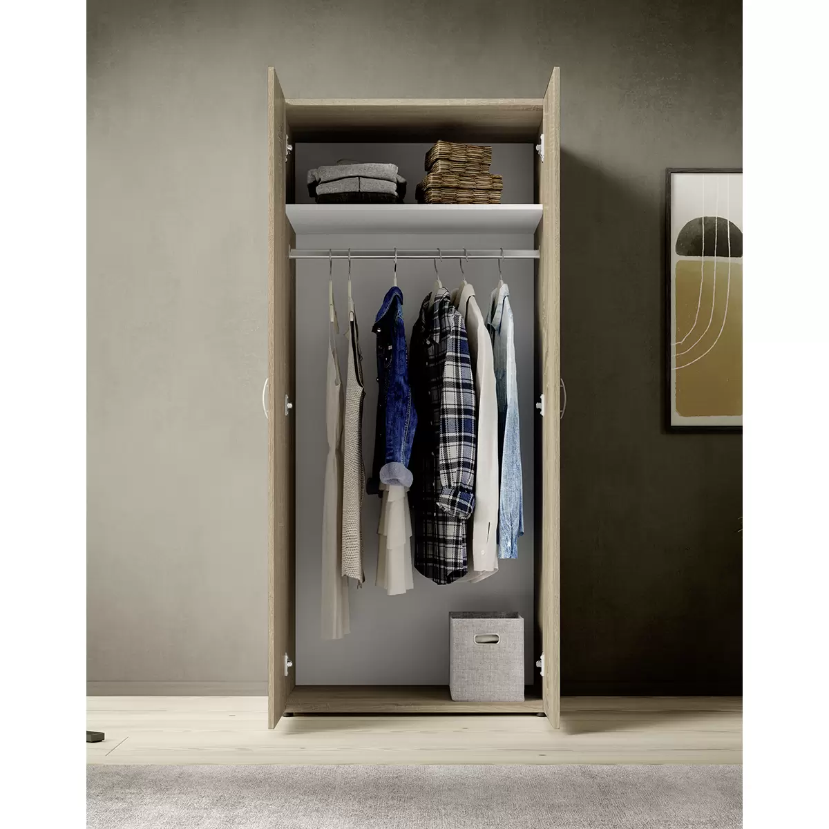 Kleiderschrank 2trg. Joe          Best Price Sonoma Eiche